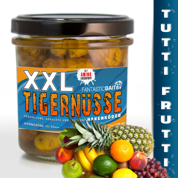 XXL TIGERNÜSSE mit Frucht-Geschmack / FLAVOUR – Hakenköder 15-35mm für KARPFEN
