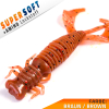 Kunstköder 63mm Larve Aroma Barsch Forelle Trout Köder Angeln Gummiköder Softbait Braun Flusskrebs
