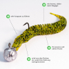 Big Worms Wurm gerippt Angelköder Motoroil / Chartreuse UV Flusskrebs