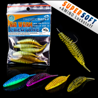 Kunstköder Rib-Worm Blue Green UV Flusskrebs