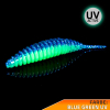 Kunstköder Rib-Worm Blue Green UV Flusskrebs