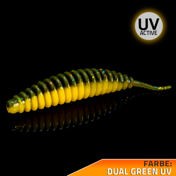 Kunstköder Rib-Worm Dual Green UV Tintenfisch