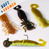 Kunstköder Larve Top Köder Aroma Barsch Forelle Trout Köder Angeln Gummiköder Black Orange Shrimp