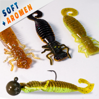 Kunstköder Larve Top Köder Aroma Barsch Forelle Trout Köder Angeln Gummiköder White UV Knoblauch