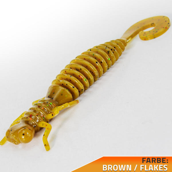 Kunstköder Larve Top Köder Aroma Barsch Forelle Trout Köder Angeln Gummiköder Brown Flakes pur / Amino
