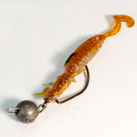 Kunstköder Larve Top Köder Aroma Barsch Forelle Trout Köder Angeln Gummiköder Moss Green Flakes Shrimp