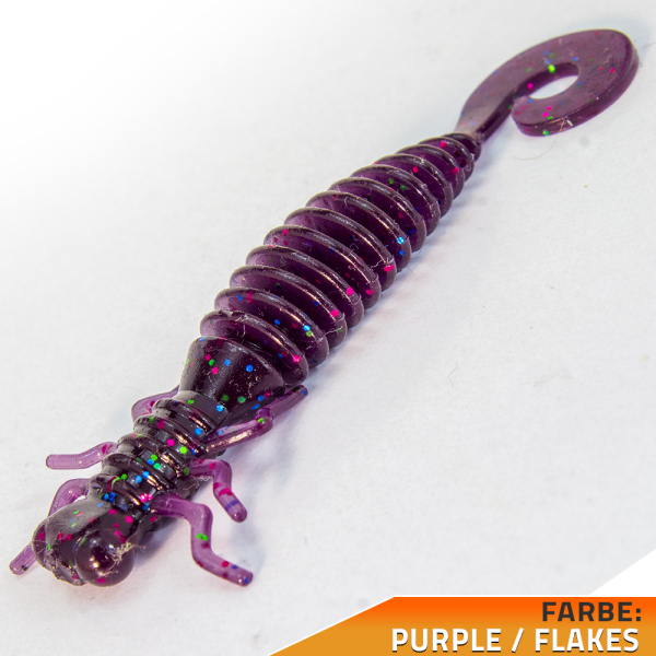 Kunstköder Larve Top Köder Aroma Barsch Forelle Trout Köder Angeln Gummiköder Purple / Flakes Shrimp