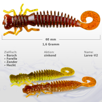 Kunstköder Larve Top Köder Aroma Barsch Forelle Trout Köder Angeln Gummiköder Purple / Flakes Shrimp