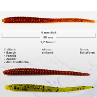 Künstliche Würmer Kunstköder Aroma Barsch Forelle Trout Angeln Gummiköder Wurm Multi Flakes Blutwurm