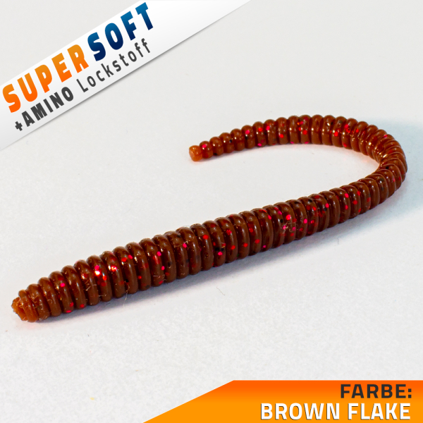 Künstliche Würmer Kunstköder Aroma Barsch Forelle Trout Angeln Gummiköder Wurm Brown Flakes Knoblauch