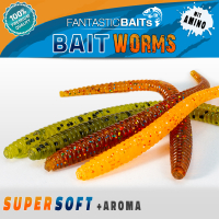 Künstliche Würmer Kunstköder Aroma Barsch Forelle Trout Angeln Gummiköder Wurm Fluo Orange Regenwurm