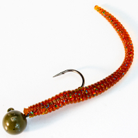 Künstliche Würmer Kunstköder Aroma Barsch Forelle Trout Angeln Gummiköder Wurm Fluo Orange Regenwurm