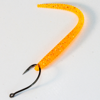 Künstliche Würmer Kunstköder Aroma Barsch Forelle Trout Angeln Gummiköder Wurm Fluo Orange Regenwurm