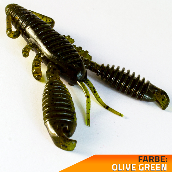 Krebse Kunstköder schwimmend +Aroma Barsch Forelle Trout Köder Angeln Gummiköder Olive Green Flusskrebs