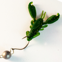 Krebse Kunstköder schwimmend +Aroma Barsch Forelle Trout Köder Angeln Gummiköder Green UV Shrimp