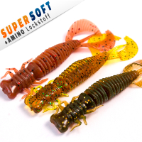 6x Kunstköder Larve Aroma Barsch Forelle Trout Köder Angeln Gummiköder Softbait Multi Flake Knoblauch