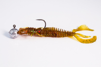 6x Kunstköder Larve Aroma Barsch Forelle Trout Köder Angeln Gummiköder Softbait Multi Flake Knoblauch