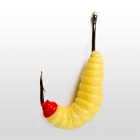 14x Bienenmaden Kunstköder mit Aroma WASP Forellenköder Angelköder Auswahl Farbe Weiß Tutti-Frutti